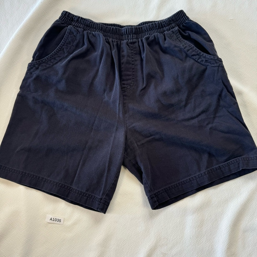 Basic Editions Blue Athletic Shorts Elastic Waistband